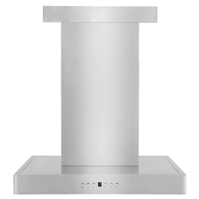 ZLINE 42 in. Convertible Vent Wall Mount Range Hood in Stainless Steel with Crown Molding, KECRN-42