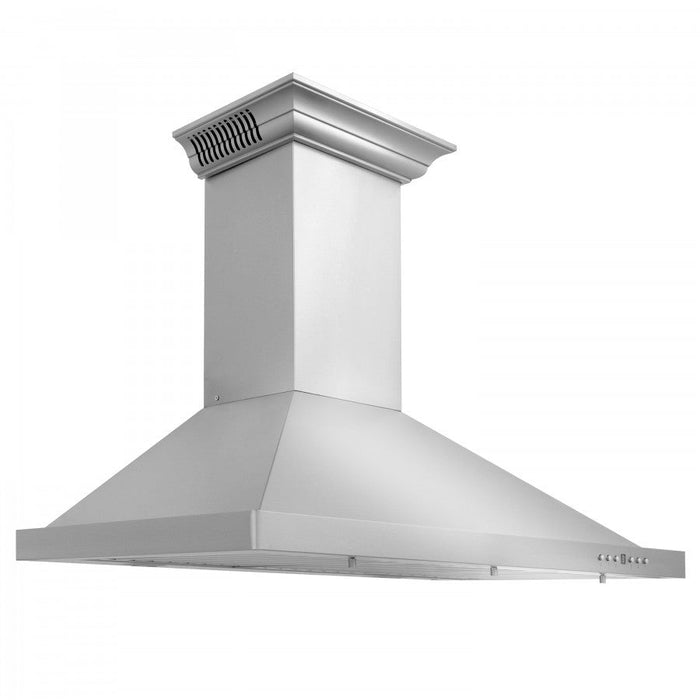 ZLINE 42 in. Stainless Steel Wall Range Hood with Built-in CrownSound® Bluetooth Speakers, KL2CRN-BT-42