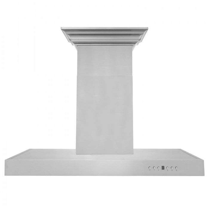 ZLINE 42 in. Stainless Steel Wall Range Hood with Built-in CrownSound® Bluetooth Speakers, KECRN-BT-42