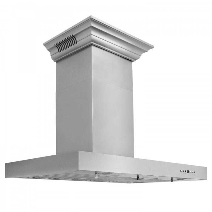 ZLINE 48 in. Stainless Steel Wall Range Hood with Built-in CrownSound® Bluetooth Speakers, KECRN-BT-48