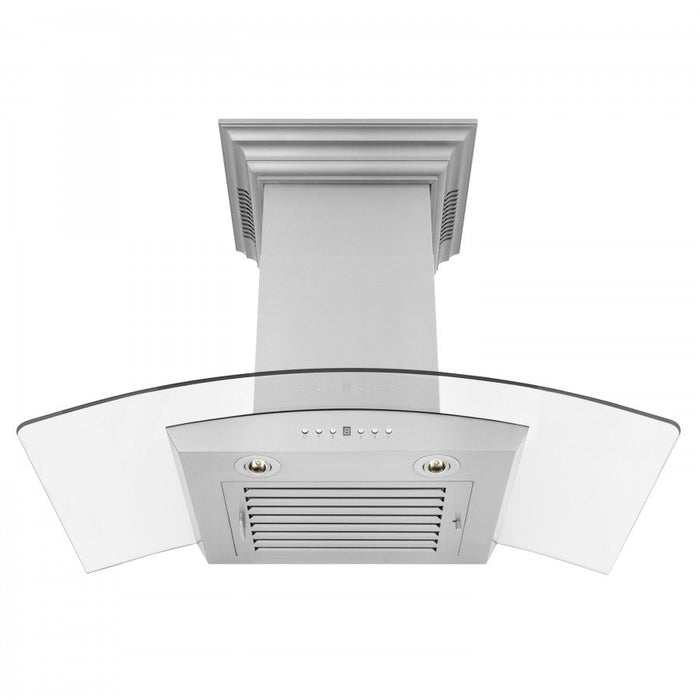 ZLINE 36 in. Stainless Steel Wall Range Hood with Built-in CrownSound® Bluetooth Speakers, KZCRN-BT-36