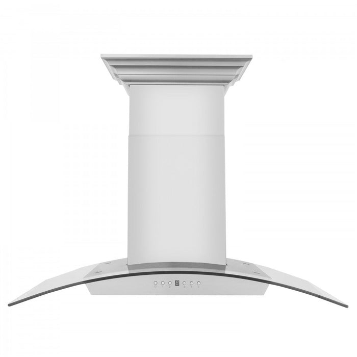 ZLINE 36 in. Stainless Steel Wall Range Hood with Built-in CrownSound® Bluetooth Speakers, KZCRN-BT-36