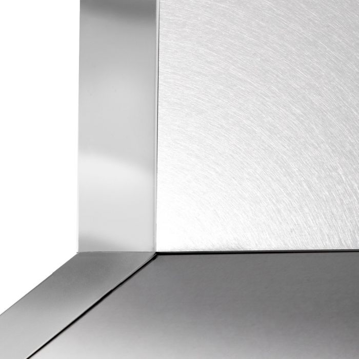 ZLINE 36 in. Designer Series Ducted Wall Mount Range Hood in DuraSnow® Stainless Steel with Mirror Accents, 655MR-36