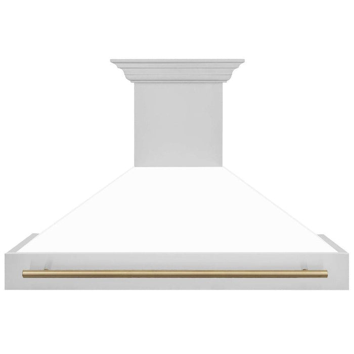 ZLINE Autograph Edition 48 in. Stainless Steel Range Hood with White Matte Shell and Handle (8654STZ-WM48)