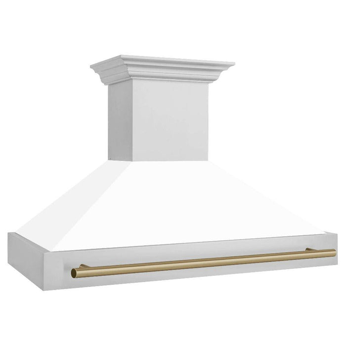 ZLINE Autograph Edition 48 in. Stainless Steel Range Hood with White Matte Shell and Handle (8654STZ-WM48)