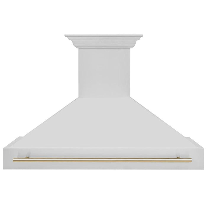 ZLINE Autograph Edition 48 in. Stainless Steel Range Hood with Stainless Steel Shell and Polished Gold Handle (8654STZ-48-G)