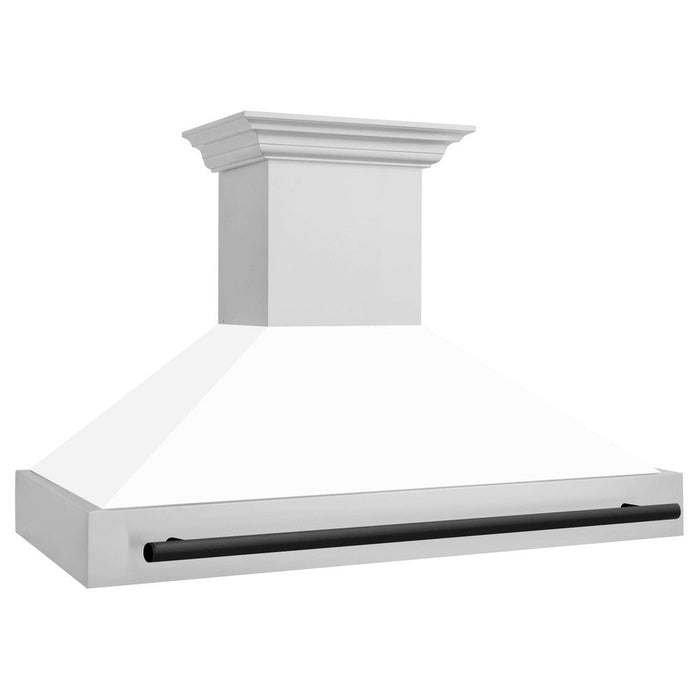 ZLINE Autograph Edition 48 in. Stainless Steel Range Hood with White Matte Shell and Accent Handle (8654STZ-WM48)