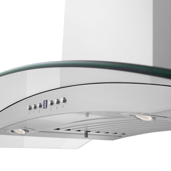 ZLINE 48" CrownSound Wall Mount Range Hood in Stainless Steel with Built-in Speakers, KL3iCRN-BT-48