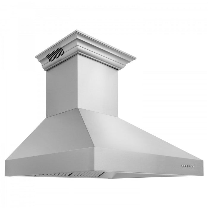 ZLINE 60 in. Stainless Steel Wall Range Hood with Built-in CrownSound® Bluetooth Speakers, 697CRN-BT-60