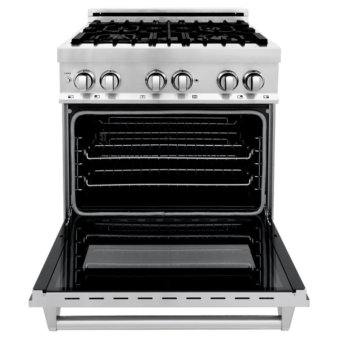 ZLINE 30" 4.0 cu. ft. Gas Burner, Electric Oven with Griddle in Stainless Steel, RA-GR-30