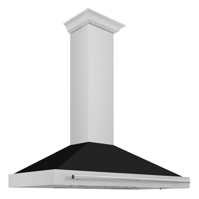 ZLINE Convertible Stainless Steel Range Hood with Black Matte Shell and Stainless Steel Handle (KB4STX-BLM)