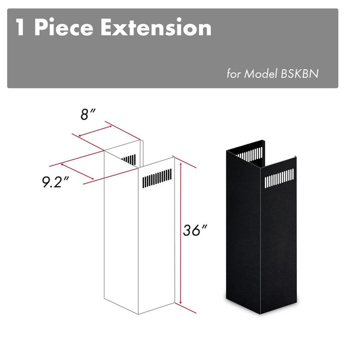 ZLINE 1-36 in. Chimney Extension for 9 ft. to 10 ft. Ceilings in Black Stainless (1PCEXT-BSKBN)