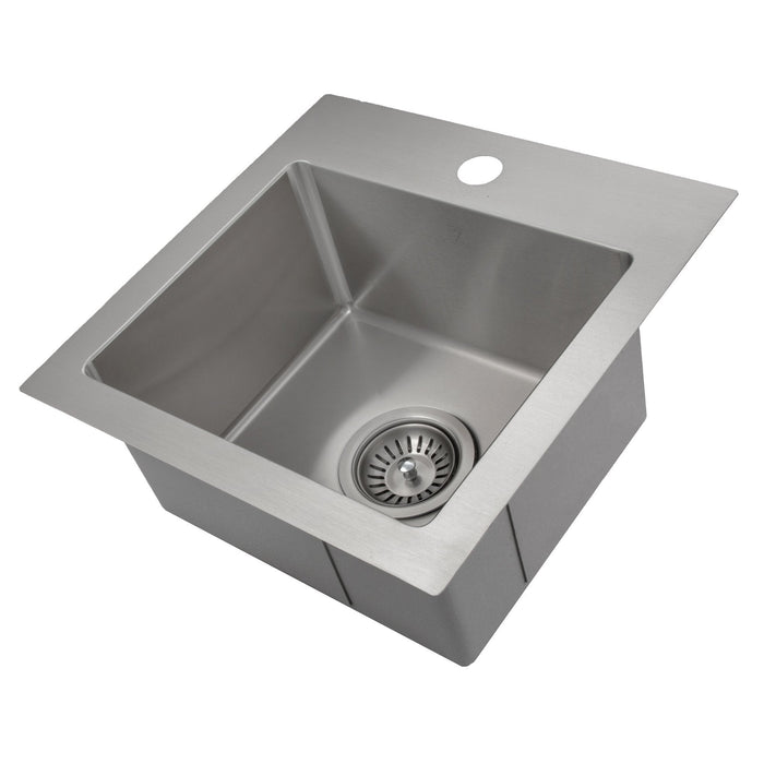 ZLINE 15 in. Donner Topmount Single Bowl Bar Kitchen Sink (STS-15) DuraSnow Stainless Steel