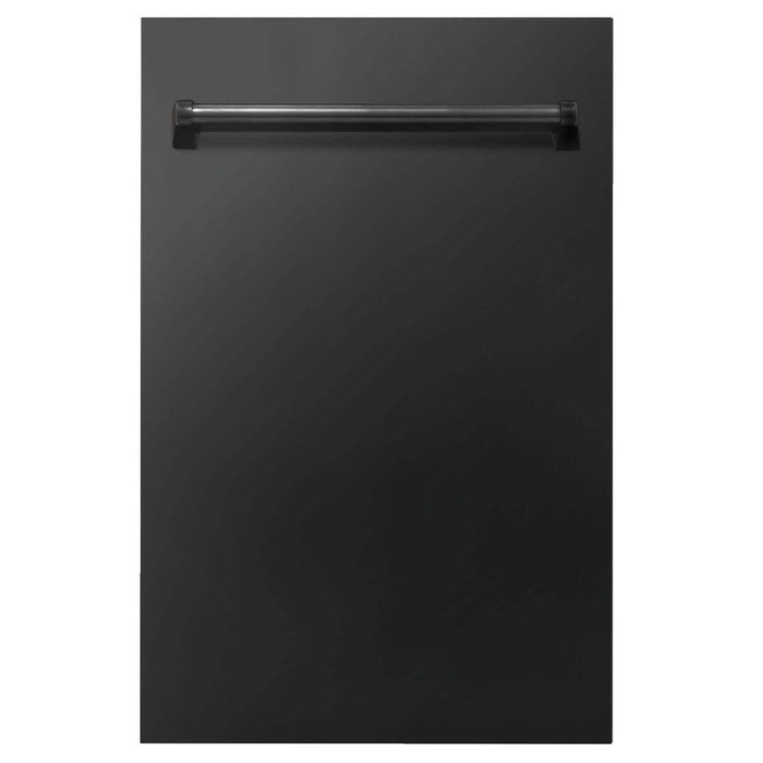 ZLINE 18 in. Dishwasher Panel with Traditional Handle (DP-18) Black Stainless Steel