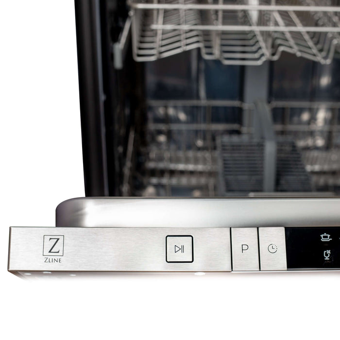 ZLINE 24 in. Panel Ready Top Control Built-In Dishwasher with Stainless Steel Tub, 52dBa (DW7713-24)