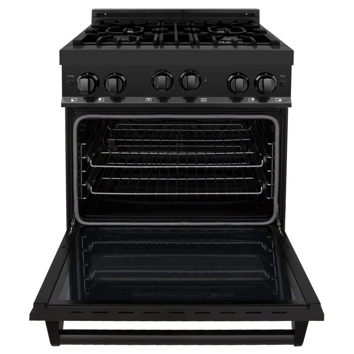 ZLINE Appliance Package - 30 in. Gas Range, Range Hood, Microwave & Dishwasher Appliance Package, 4KP-RGBRBRH30-MWDW