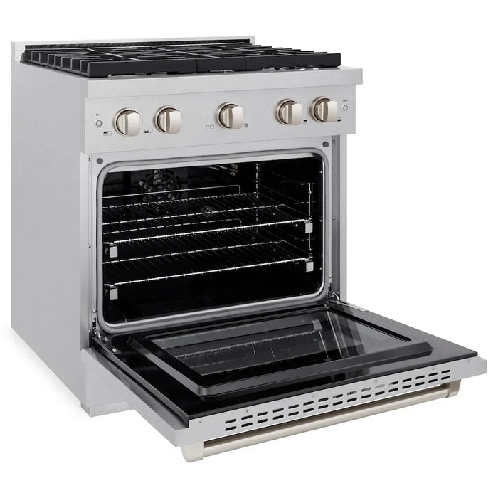 ZLINE Paramount 30" Gas Range with Convection Oven and 4 Burners in DuraSnow® Stainless Steel, SGRS-30