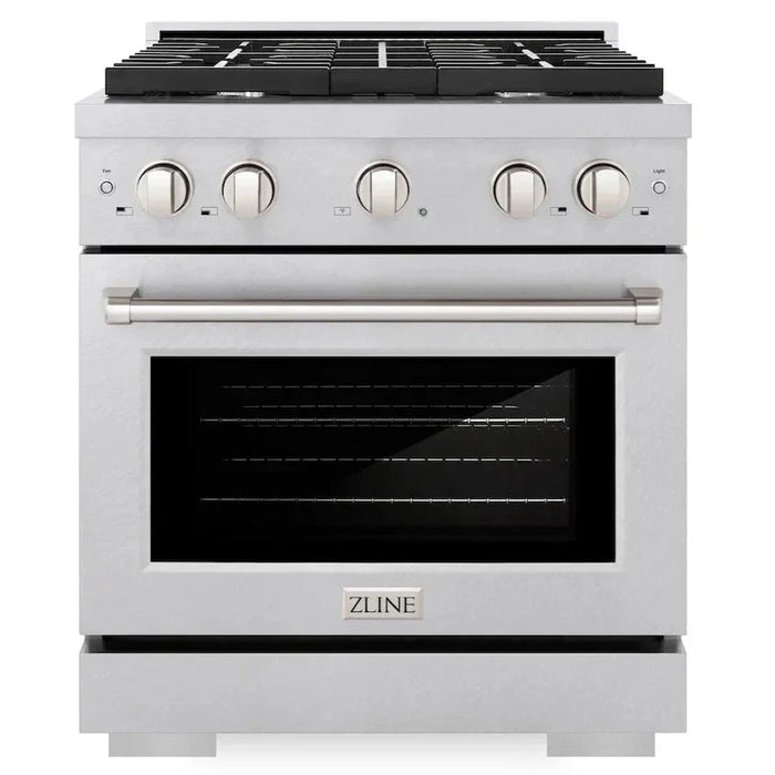 ZLINE Paramount 30" Gas Range with Convection Oven and 4 Burners in DuraSnow® Stainless Steel, SGRS-30