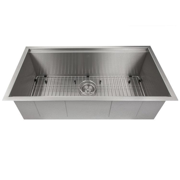 ZLINE 33 in. Garmisch Undermount Single Bowl Kitchen Sink with Bottom Grid and Accessories (SLS-33)