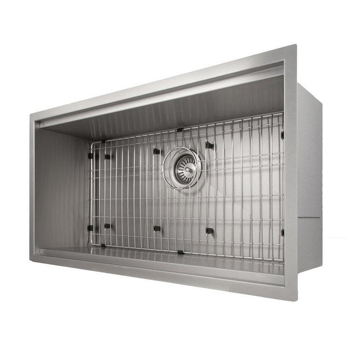 ZLINE 33 in. Garmisch Undermount Single Bowl Kitchen Sink with Bottom Grid and Accessories (SLS-33)