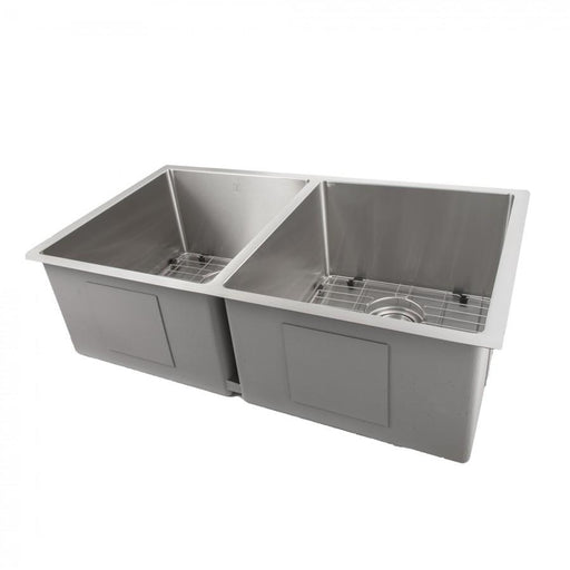 ZLINE 33 in. Anton Undermount Double Bowl Kitchen Sink with Bottom Grid (SR50D-33) Stainless Steel