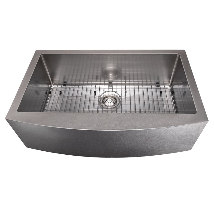 ZLINE 33 in. Vail Farmhouse Apron Mount Single Bowl Kitchen Sink with Bottom Grid (SAS-33)