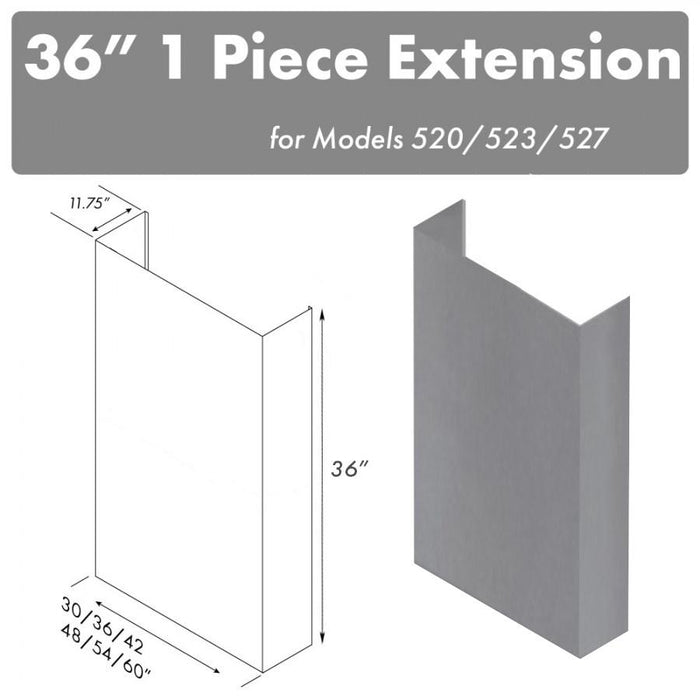 ZLINE 36 in. Chimney for 36 in. Under Cabinet Hoods (520/523/527-36-3FTEXT)