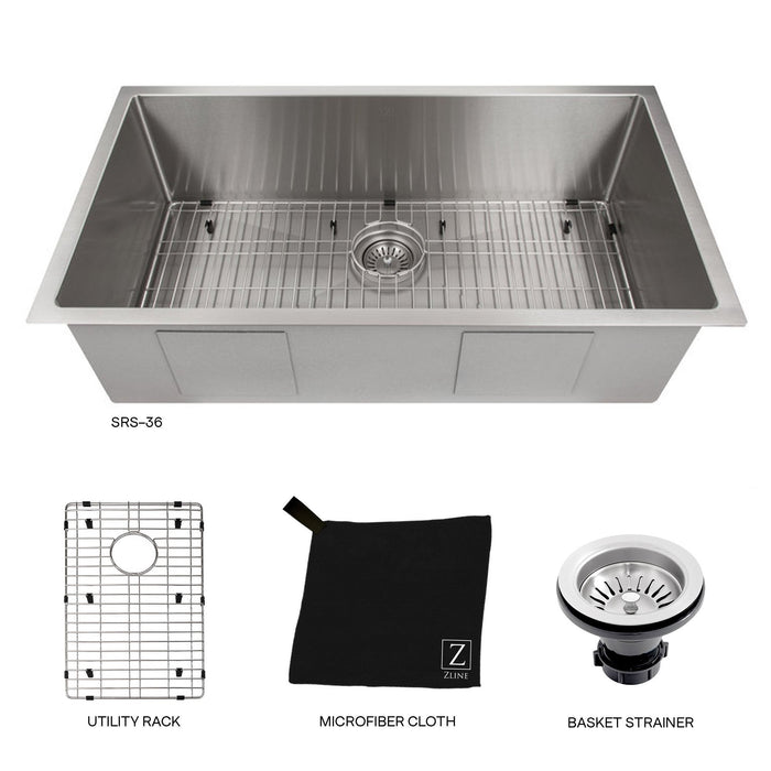 ZLINE 36 in. Classic Series Undermount Single Bowl Sink (SRS-36)