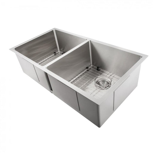 ZLINE 36 in. Anton Undermount Double Bowl Kitchen Sink with Bottom Grid (SR50D-36) Stainless Steel