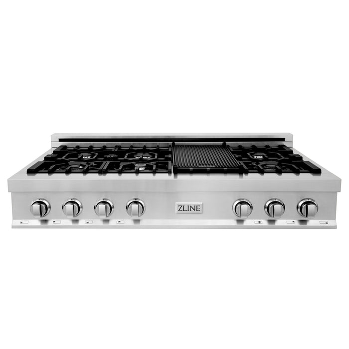 ZLINE 48 in. Rangetop with 7 Gas Brass Burners, RT-BR-48