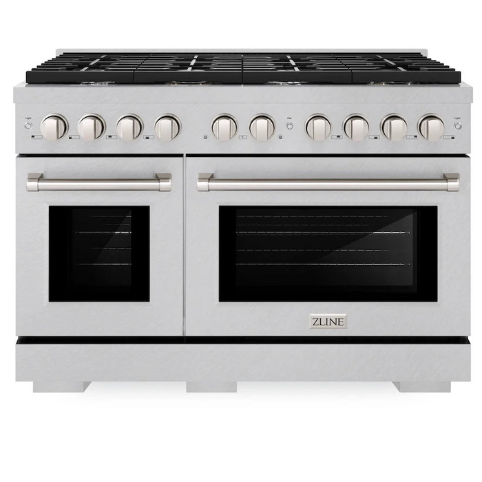 ZLINE Paramount 48” Gas Range with Convection Oven and 8 Burners in DuraSnow® Stainless Steel, SGRS-48