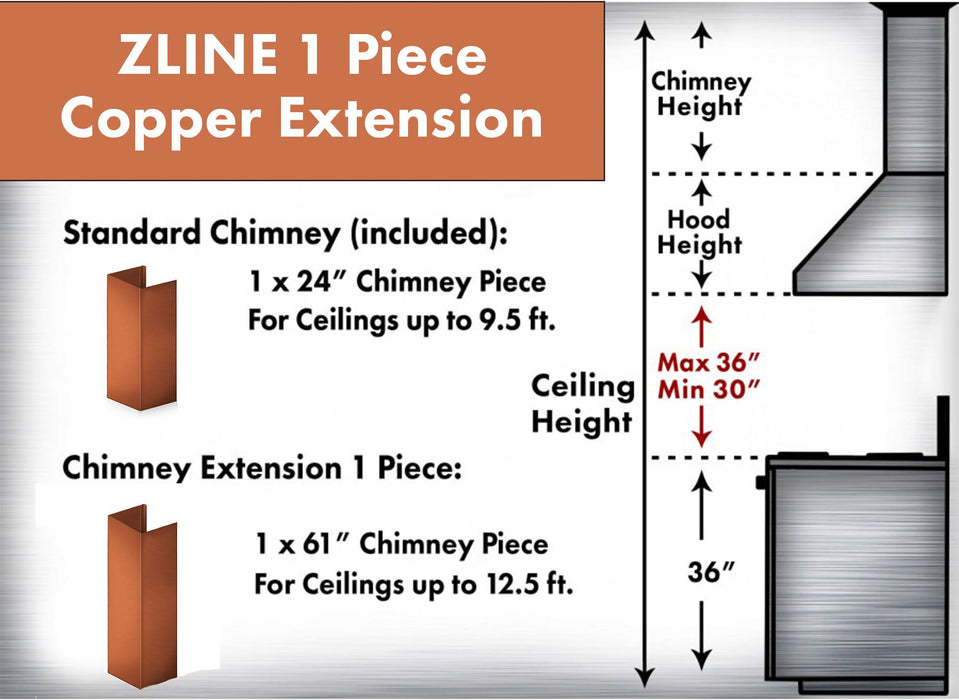 ZLINE 61 in. Extended Chimney (8667C-E)