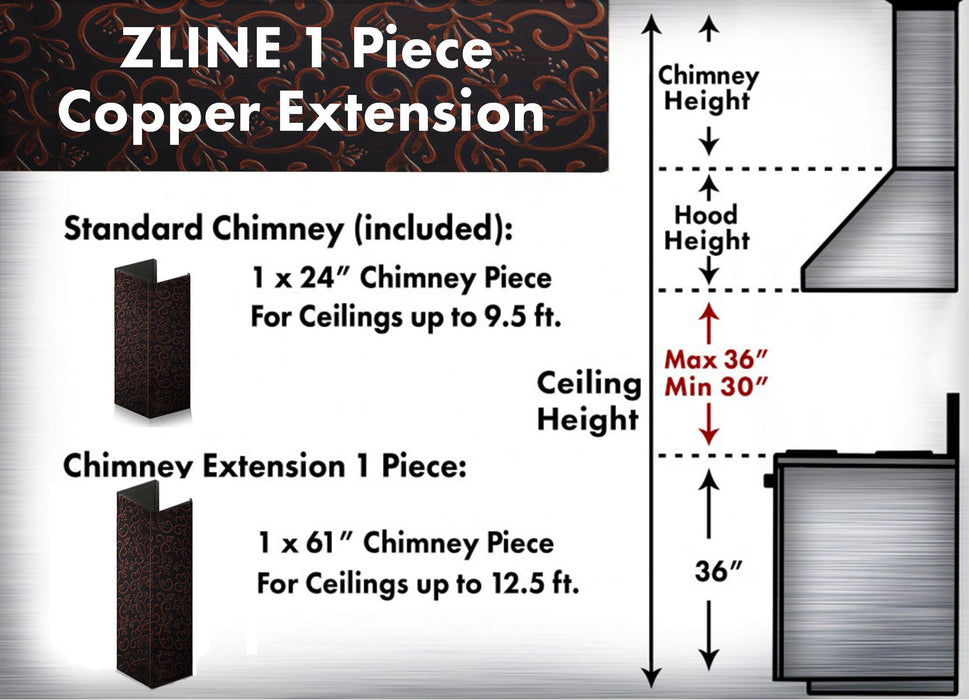 ZLINE 61 in. Extended Chimney (8667F-E)