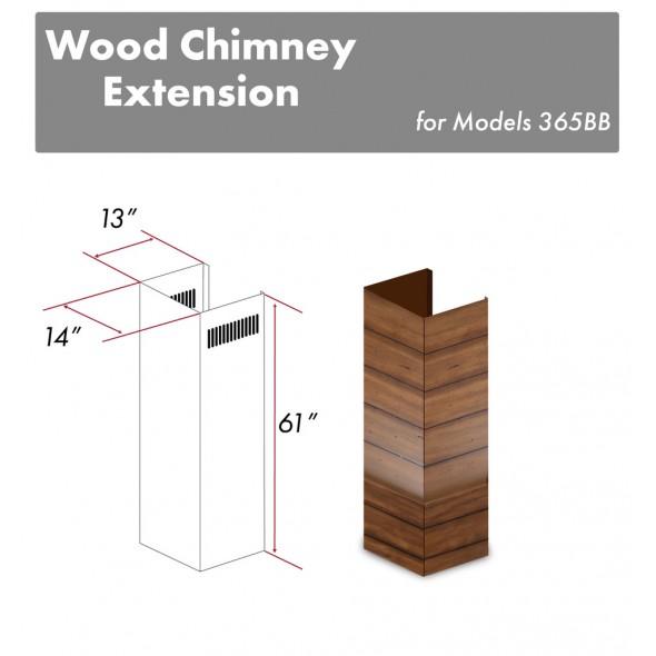 ZLINE 61 in. Wooden Chimney Extension for Ceilings up to 12.5 ft. (365BB-E)