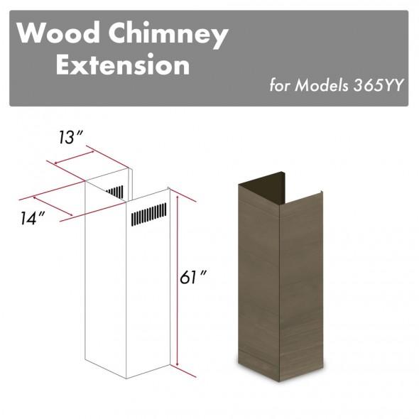 ZLINE 61 in. Wooden Chimney Extension For Ceilings Up To 12.5 Ft. (365YY-E)