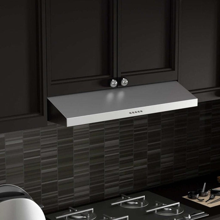 ZLINE 30 in. 280 CFM Ducted Under Cabinet Range Hood in Stainless Steel - Hardwired Power (615-30)