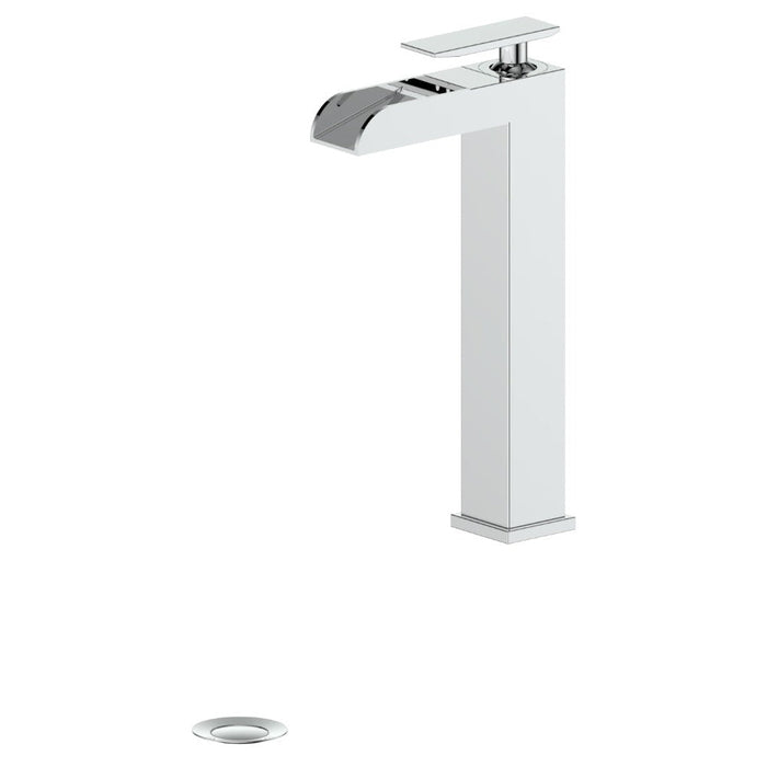 ZLINE Eagle Falls Waterfall Vessel Sink Single Handle Bath Faucet in Chrome (EAG-BF-CH)