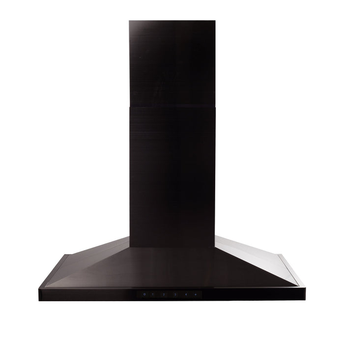 ZLINE 30" CrownSound Island Mount Range Hood in Black Stainless Steel with Built-in Speakers, BSGL2iNCRN-BT-30