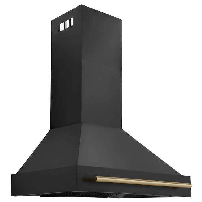 ZLINE Autograph Edition 36 in. Black Stainless Steel Range Hood with Handle (BS655Z-36)