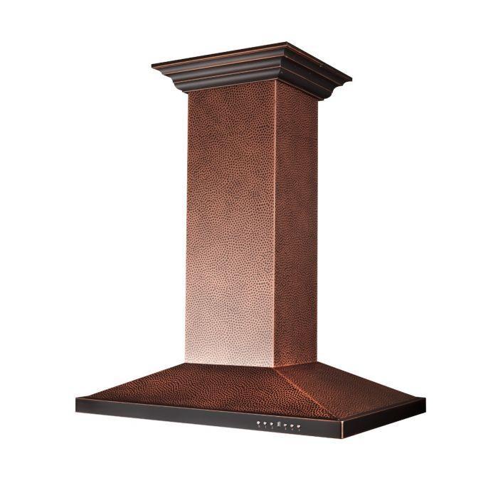 ZLINE 30 in. Hand Hammered Copper Island Range Hood, 8GL2Hi-30