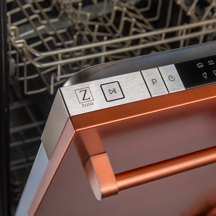 ZLINE 24 in. Top Control Dishwasher in Copper with Stainless Steel Tub, DW-C-24