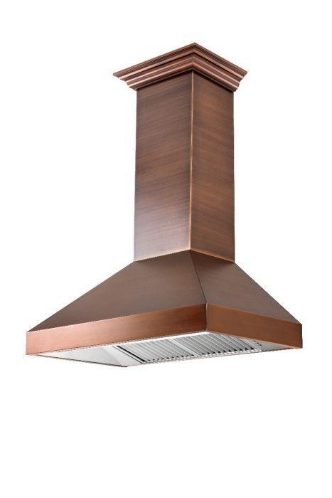 ZLINE 30 in. Copper Wall Range Hood with Crown Molding, 8667C-30