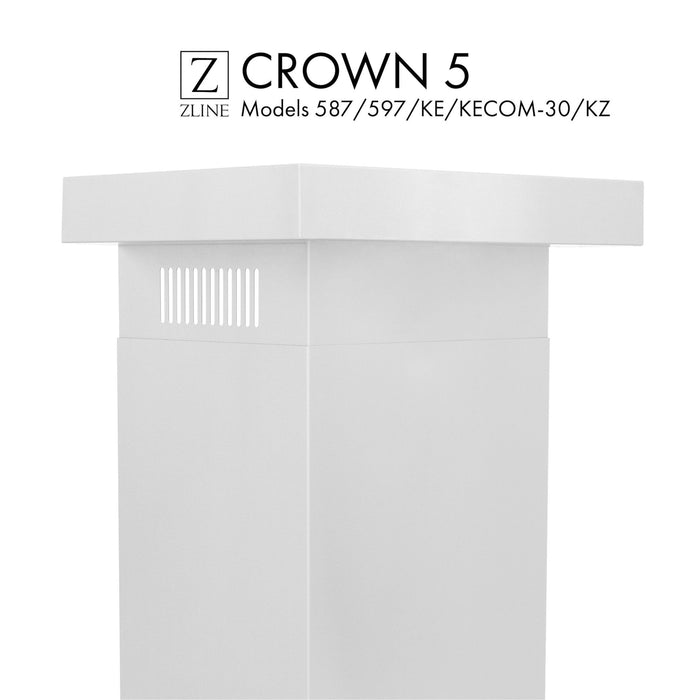 ZLINE Crown Molding #5 For Wall Range Hood (CM5-587/597/KE/KECOM-30/KZ)