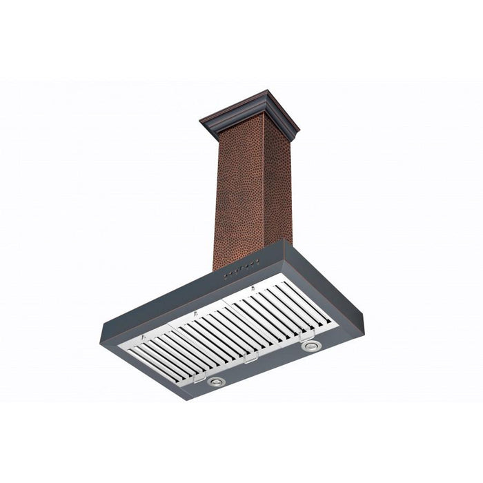 ZLINE Ducted Vent Designer Series Wall Mount Range Hood in Hand-Hammered Copper (KB2-HBXXX)