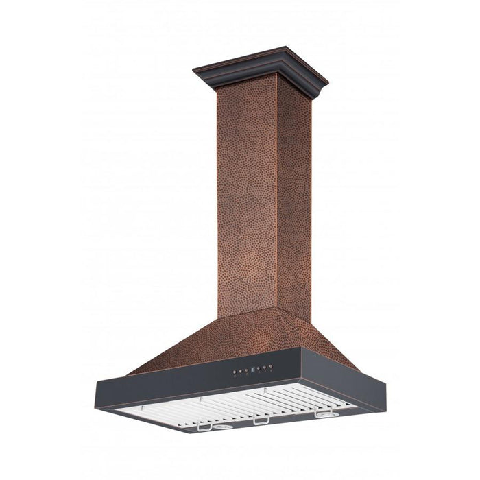 ZLINE Ducted Vent Designer Series Wall Mount Range Hood in Hand-Hammered Copper (KB2-HBXXX)