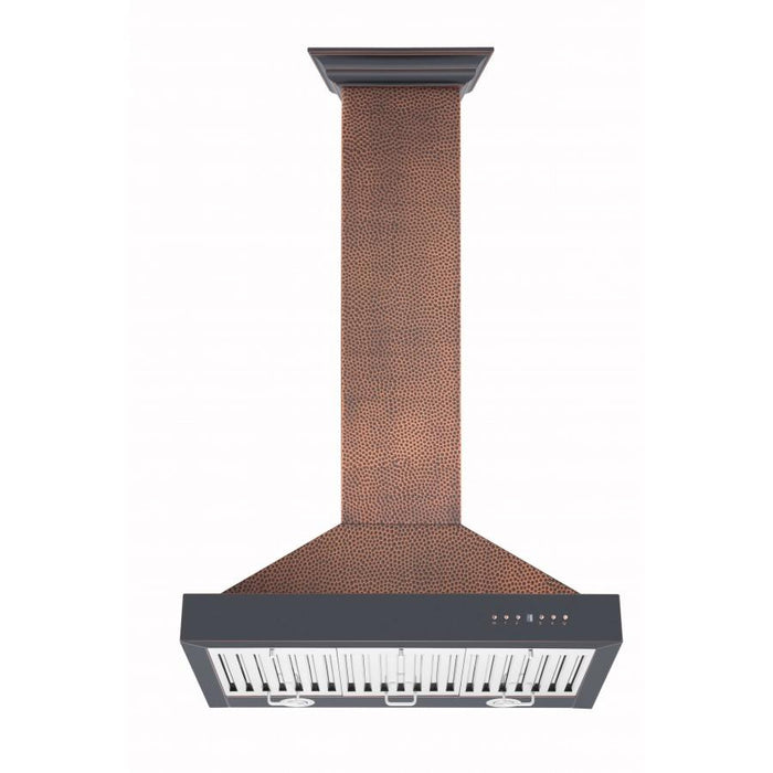 ZLINE Ducted Vent Designer Series Wall Mount Range Hood in Hand-Hammered Copper (KB2-HBXXX)