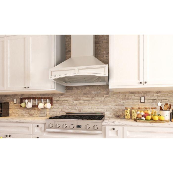 ZLINE 30 in. Designer Wooden Wall Mount Range Hood in White, 321TT-30