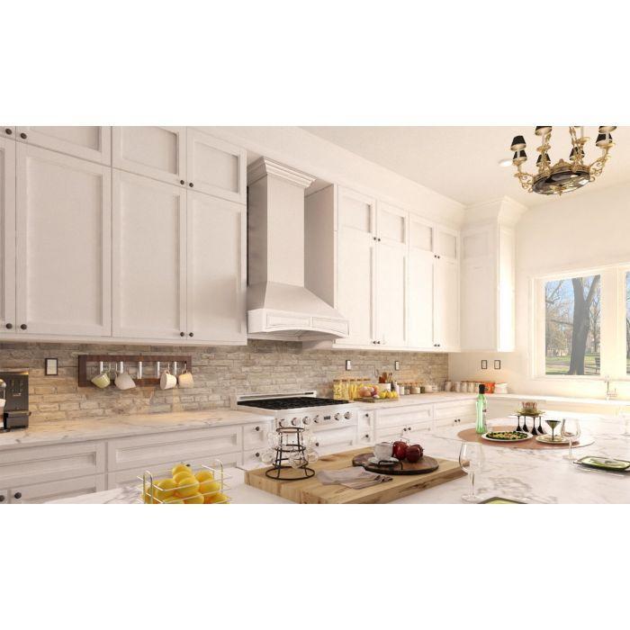 ZLINE 30 in. Designer Wooden Wall Mount Range Hood in White, 321TT-30