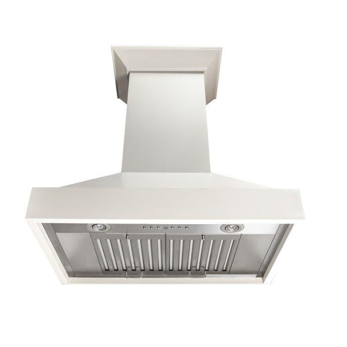 ZLINE 36 in. Wooden Wall Mount Range Hood in White, KBTT-36