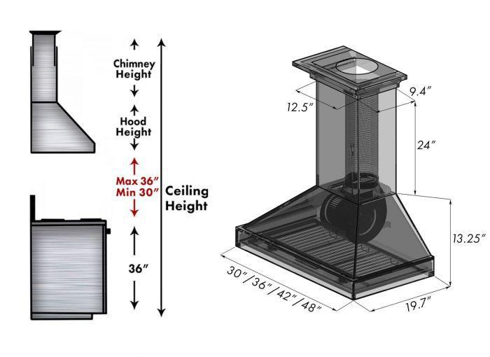 ZLINE 36 in. Unfinished Wooden Wall Range Hood, KBUF-36